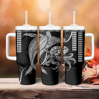 Kanaloa Aloha Hawaii Tumbler With Handle Humpback Whale Octopus Tattoo Kakau Pattern LT14 - Polynesian Pride