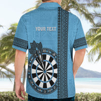 Personalised Fiji Darts Hawaiian Shirt Fijian Tapa Pattern - Blue