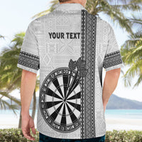 Personalised Fiji Darts Hawaiian Shirt Fijian Tapa Pattern - White LT14 - Polynesian Pride