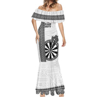 Personalised Fiji Darts Mermaid Dress Fijian Tapa Pattern - White LT14 - Polynesian Pride