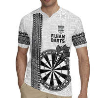 Personalised Fiji Darts Rugby Jersey Fijian Tapa Pattern - White