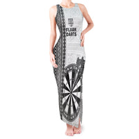 Personalised Fiji Darts Tank Maxi Dress Fijian Tapa Pattern - White LT14 Women White - Polynesian Pride