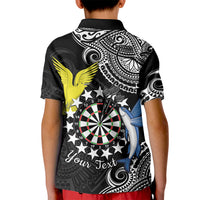 Personalised Cook Islands Darts Kid Polo Shirt Kuki Airani Tribal Pattern