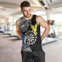 Personalised Cook Islands Darts Men Tank Top Kuki Airani Tribal Pattern LT14 Black - Polynesian Pride