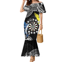 Personalised Cook Islands Darts Mermaid Dress Kuki Airani Tribal Pattern LT14 Women Black - Polynesian Pride