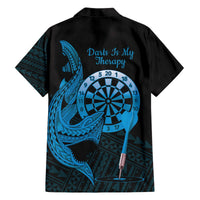 Aloha Hawaii Darts Hawaiian Shirt Dart Board With Polynesian Shark - Blue LT14 - Polynesian Pride