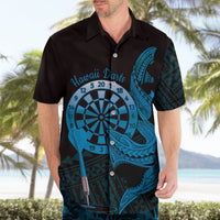 Aloha Hawaii Darts Hawaiian Shirt Dart Board With Polynesian Shark - Blue LT14 - Polynesian Pride