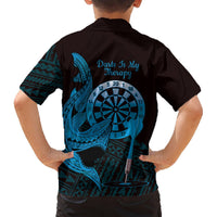 Aloha Hawaii Darts Hawaiian Shirt Dart Board With Polynesian Shark - Blue LT14 - Polynesian Pride