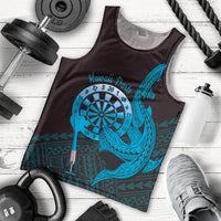 Aloha Hawaii Darts Men Tank Top Dart Board With Polynesian Shark - Blue LT14 - Polynesian Pride