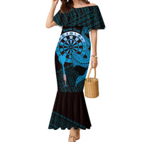 Aloha Hawaii Darts Mermaid Dress Dart Board With Polynesian Shark - Blue LT14 Women Blue - Polynesian Pride