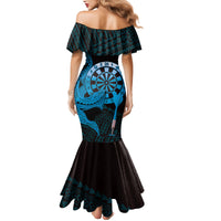 Aloha Hawaii Darts Mermaid Dress Dart Board With Polynesian Shark - Blue LT14 - Polynesian Pride