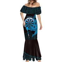 Aloha Hawaii Darts Mermaid Dress Dart Board With Polynesian Shark - Blue LT14 - Polynesian Pride