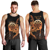 Aloha Hawaii Darts Men Tank Top Dart Board With Polynesian Shark - Gold LT14 - Polynesian Pride