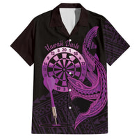 Aloha Hawaii Darts Hawaiian Shirt Dart Board With Polynesian Shark - Purple LT14 Purple - Polynesian Pride