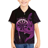 Aloha Hawaii Darts Hawaiian Shirt Dart Board With Polynesian Shark - Purple LT14 - Polynesian Pride
