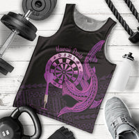 Aloha Hawaii Darts Men Tank Top Dart Board With Polynesian Shark - Purple LT14 - Polynesian Pride