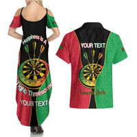 Personalised Vanuatu Darts Couples Matching Summer Maxi Dress and Hawaiian Shirt Happiness Is A Tight Threesome Sand Drawing Art LT14 - Polynesian Pride