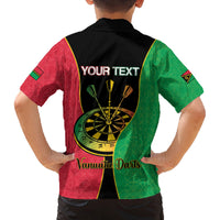 Personalised Vanuatu Darts Family Matching Long Sleeve Bodycon Dress and Hawaiian Shirt Happiness Is A Tight Threesome Sand Drawing Art LT14 - Polynesian Pride