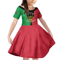 Personalised Vanuatu Darts Family Matching Mermaid Dress and Hawaiian Shirt Happiness Is A Tight Threesome Sand Drawing Art LT14 Daughter's Dress Red - Polynesian Pride