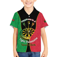 Personalised Vanuatu Darts Hawaiian Shirt Happiness Is A Tight Threesome Sand Drawing Art LT14 - Polynesian Pride