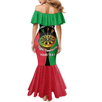 Personalised Vanuatu Darts Mermaid Dress Happiness Is A Tight Threesome Sand Drawing Art LT14 - Polynesian Pride