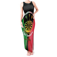 Personalised Vanuatu Darts Tank Maxi Dress Happiness Is A Tight Threesome Sand Drawing Art LT14 Women Red - Polynesian Pride