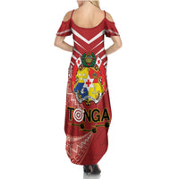 Tonga Darts Summer Maxi Dress Tongan Ngatu Pattern LT14 - Polynesian Pride