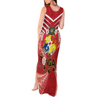 Tonga Darts Tank Maxi Dress Tongan Ngatu Pattern LT14 - Polynesian Pride