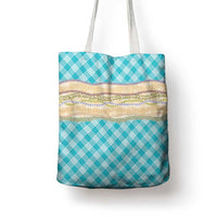 Turquoise Palaka Hawaii Leis Elegant Vibes Tote Bag LT14 - Polynesian Pride