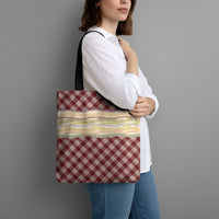 Burgundy Palaka Hawaii Leis Elegant Vibes Tote Bag LT14 - Polynesian Pride