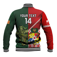 Custom Tonga And Ireland Rugby Baseball Jacket Ikale Tahi With Shamrocks LT14 - Polynesian Pride