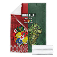 Custom Tonga And Ireland Rugby Blanket Ikale Tahi With Shamrocks LT14 - Polynesian Pride