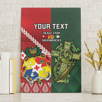 Custom Tonga And Ireland Rugby Canvas Wall Art Ikale Tahi With Shamrocks LT14 Without Frame Red - Polynesian Pride