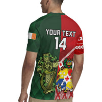 Custom Tonga And Ireland Rugby Rugby Jersey Ikale Tahi With Shamrocks LT14 - Polynesian Pride