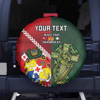 Custom Tonga And Ireland Rugby Spare Tire Cover Ikale Tahi With Shamrocks LT14 - Polynesian Pride