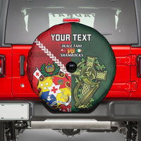 Custom Tonga And Ireland Rugby Spare Tire Cover Ikale Tahi With Shamrocks LT14 - Polynesian Pride