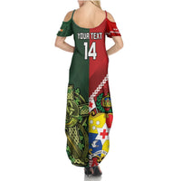 Custom Tonga And Ireland Rugby Summer Maxi Dress Ikale Tahi With Shamrocks LT14 - Polynesian Pride