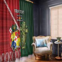 Custom Tonga And Ireland Rugby Window Curtain Ikale Tahi With Shamrocks LT14 - Polynesian Pride