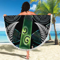 Personalised New Zealand Toki Beach Blanket Silver Fern Mix Aotearoa Maori Pattern LT14 - Polynesian Pride