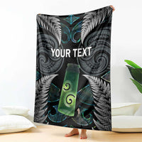 Personalised New Zealand Toki Blanket Silver Fern Mix Aotearoa Maori Pattern LT14 - Polynesian Pride