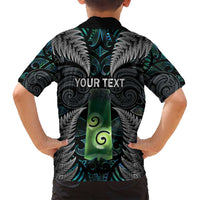 Personalised New Zealand Toki Family Matching Off Shoulder Maxi Dress and Hawaiian Shirt Silver Fern Mix Aotearoa Maori Pattern LT14 - Polynesian Pride