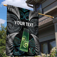 Personalised New Zealand Toki Garden Flag Silver Fern Mix Aotearoa Maori Pattern LT14 - Polynesian Pride