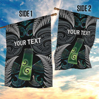 Personalised New Zealand Toki Garden Flag Silver Fern Mix Aotearoa Maori Pattern LT14 - Polynesian Pride