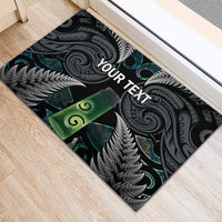 Personalised New Zealand Toki Rubber Doormat Silver Fern Mix Aotearoa Maori Pattern LT14 - Polynesian Pride