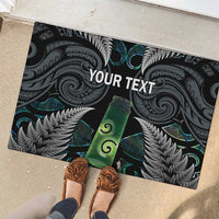 Personalised New Zealand Toki Rubber Doormat Silver Fern Mix Aotearoa Maori Pattern LT14 - Polynesian Pride