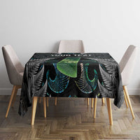 Personalised New Zealand Toki Tablecloth Silver Fern Mix Aotearoa Maori Pattern LT14 - Polynesian Pride