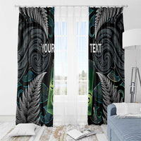 Personalised New Zealand Toki Window Curtain Silver Fern Mix Aotearoa Maori Pattern LT14 - Polynesian Pride