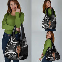 New Zealand Maripi Grocery Bag Silver Fern Mix Aotearoa Maori Pattern LT14 - Polynesian Pride