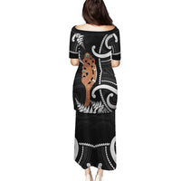 New Zealand Maripi Puletasi Silver Fern Mix Aotearoa Maori Pattern LT14 - Polynesian Pride