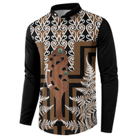 New Zealand Button Sweatshirt Maori Maripi Knife With Poutama Art LT14 - Polynesian Pride